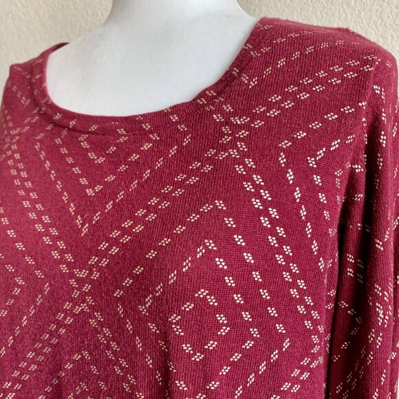 Lucky Brand Dotted Diamond Sweater with Chiffon Underlay Size L - Picture 4 of 6